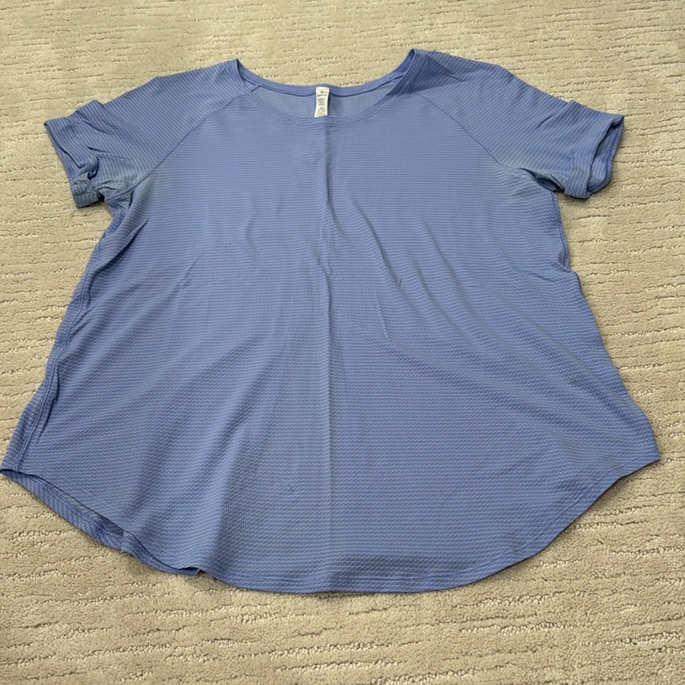 Lululemon Long Distance Tie Back Short Sleeve Periwinkle